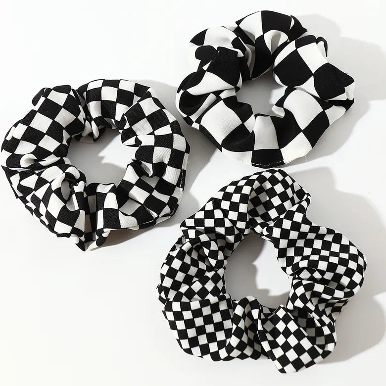 Chequered Flag Scrunchie Set (Pack of 3)